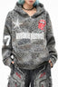 GothicPunkLeopard Print Zip Hoodie