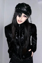 Skeleton Print Zip Jacket