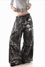Leopard Graphic Wide Leg Pants