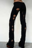 Distressed Knit Flared Pants