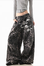 Leopard Graphic Wide Leg Pants