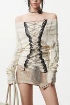 Lace Up Off Shoulder Top