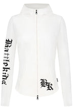 GothicPunkLetter Print Fitted Zip Hoodie