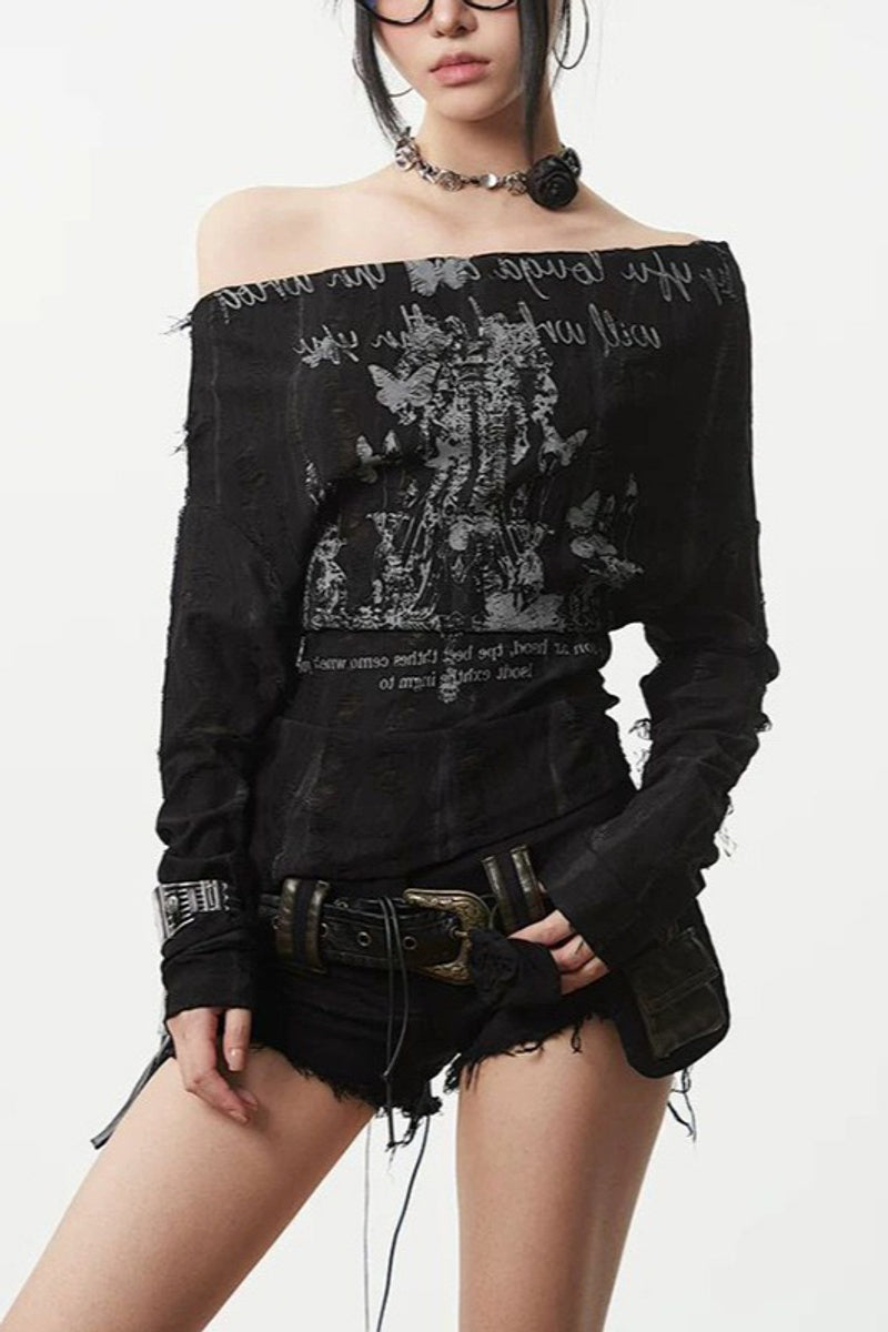 Lace Up Off Shoulder Top Main image