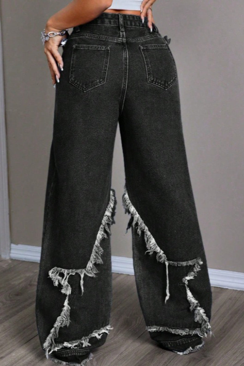 Distressed Star Patch Jeans