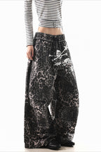 Leopard Graphic Wide Leg Pants