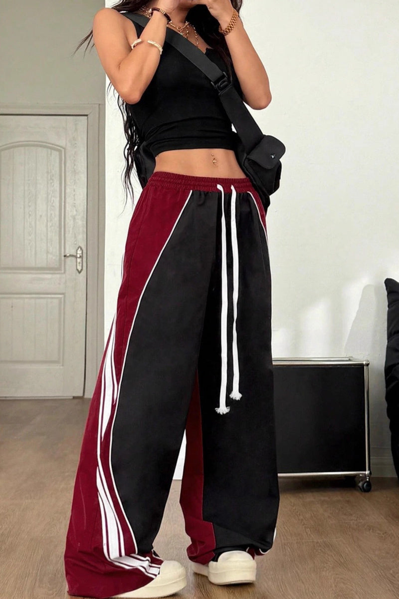 Colorblock Wide Leg Pants