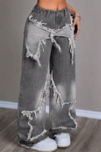 Distressed Star Patch Jeans