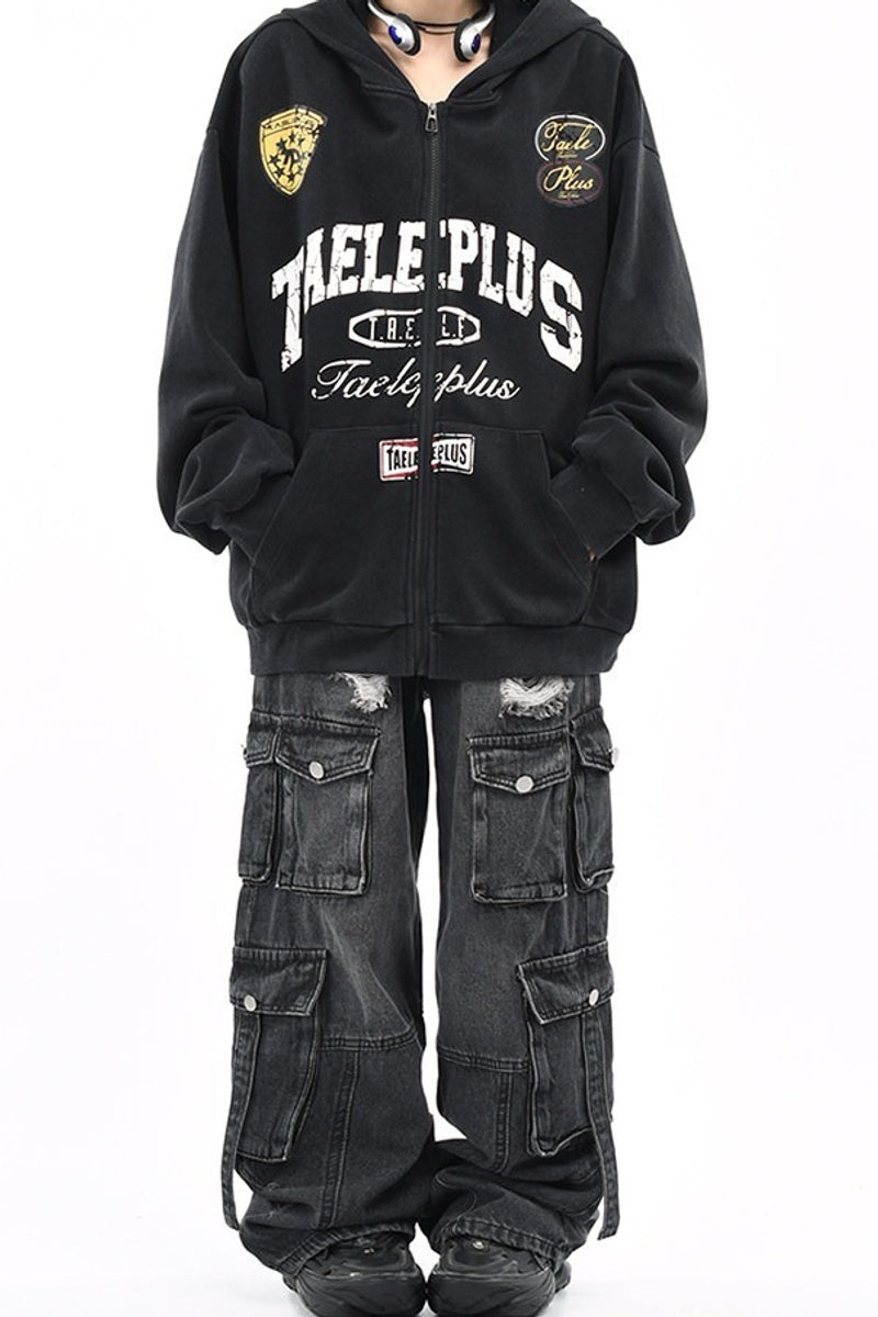 GothicPunkPrinted Pullover Hoodie