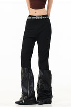 Contrast Panel Bootcut Pants