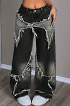 Distressed Star Patch Jeans