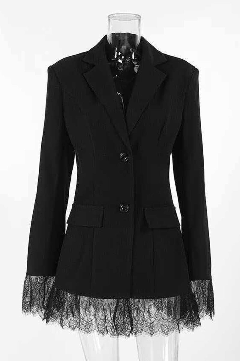 Lace Hem Tailored Coat