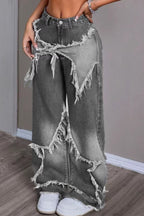 Distressed Star Patch Jeans