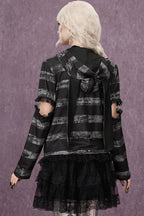 GothicPunkPrinted Bunny Ear Hoodie