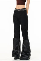 Contrast Panel Bootcut Pants