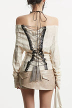 Lace Up Off Shoulder Top